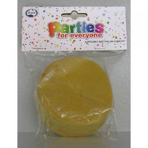 Yellow Crepe Streamer - 30m - The Base Warehouse