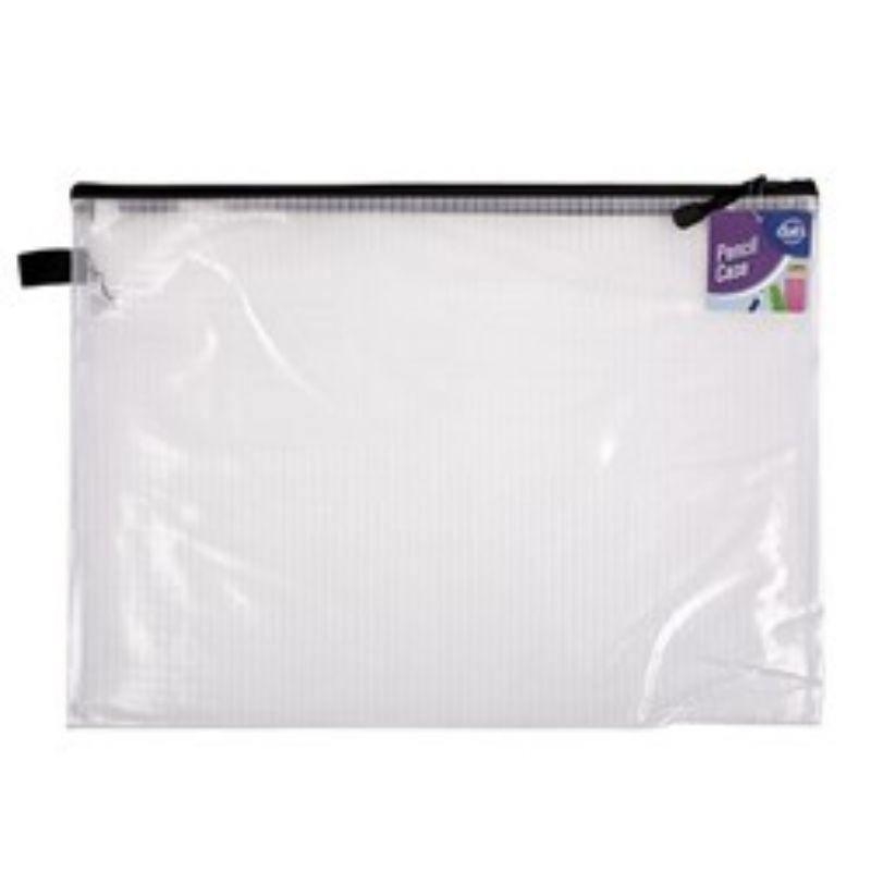 1 Zip Clear Mesh Pencil Case - 440mm x 325mm - The Base Warehouse
