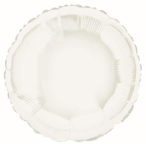 White Round Round Foil Balloon - 45cm - The Base Warehouse