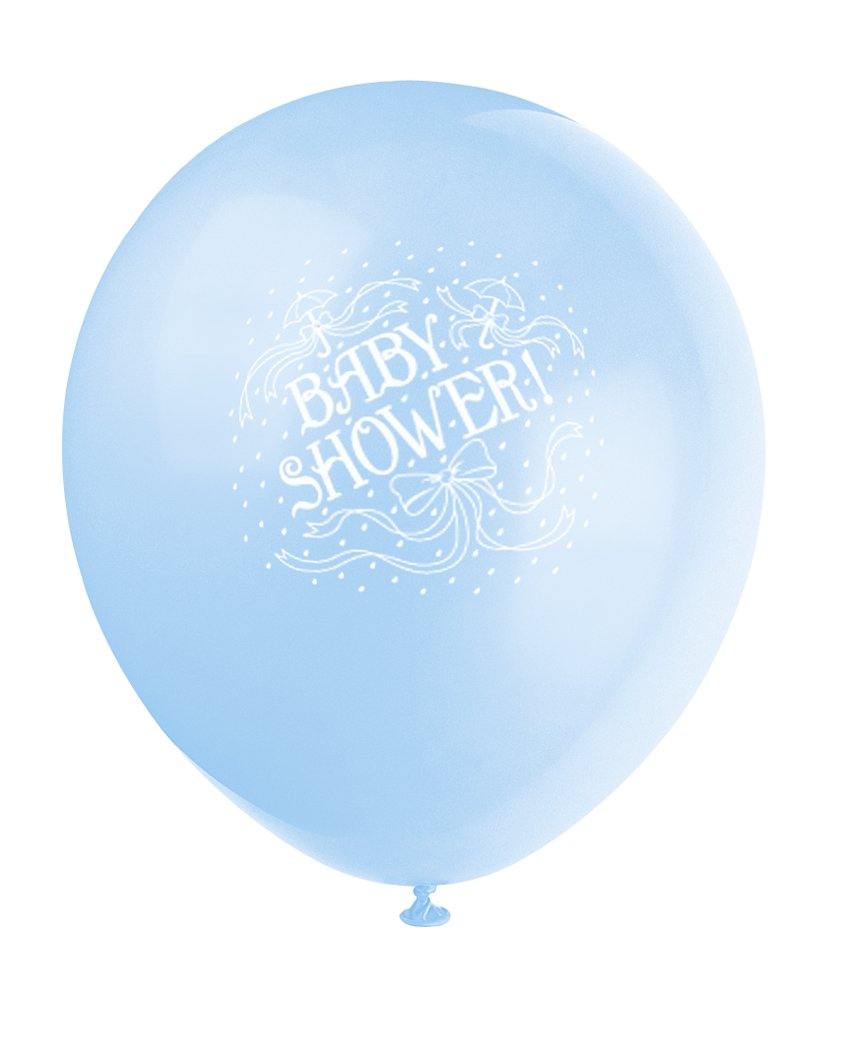 6 Pack Blue Baby Shower Latex Balloons - 30cm - The Base Warehouse