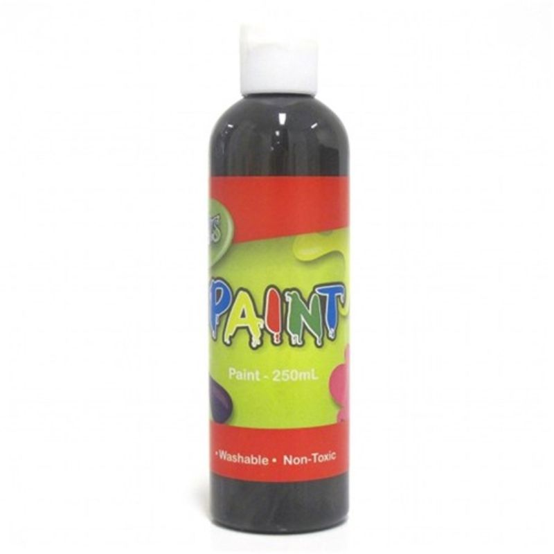 Tempera Black Washable Paint Bottle - 250ml