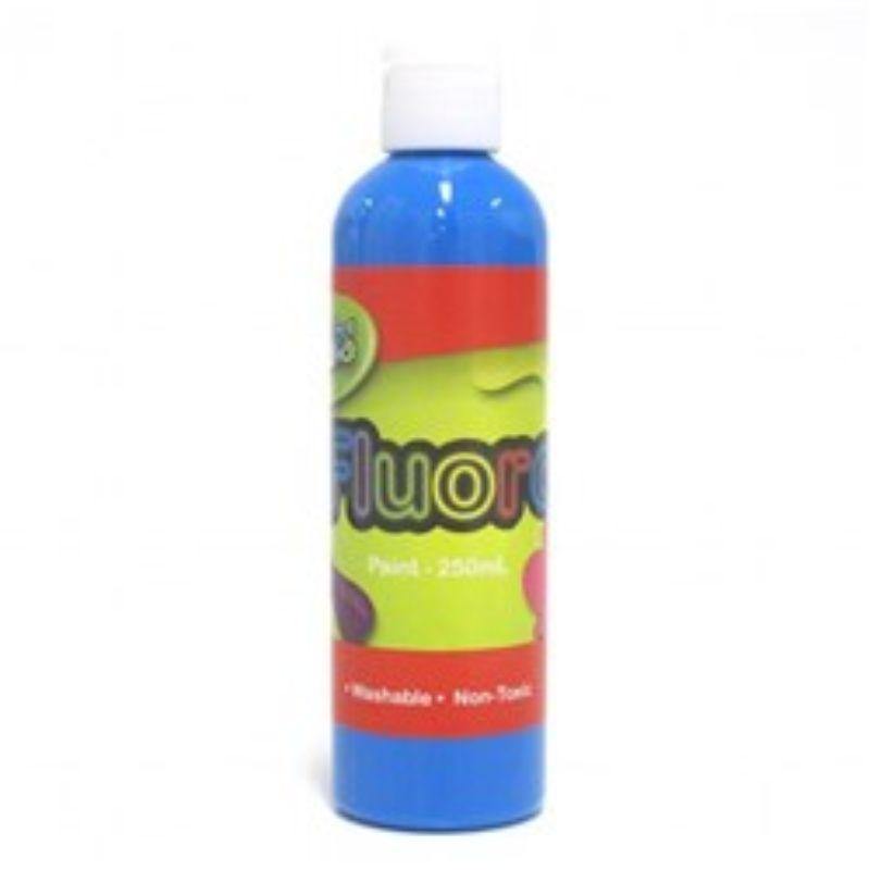 Fluro Blue Washable Paint Bottle - 250ml - The Base Warehouse