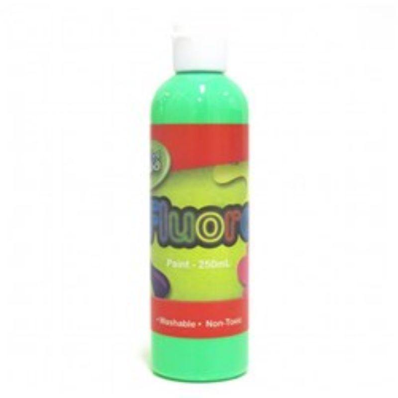 Fluro Green Washable Paint Bottle - 250ml