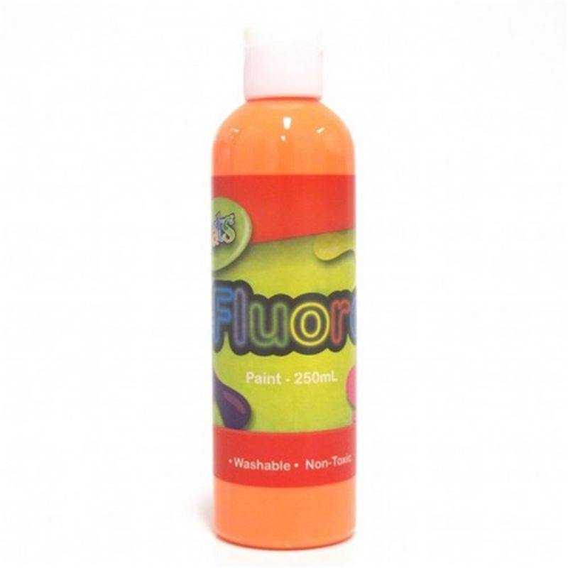 Fluro Orange Washable Paint Bottle - 250ml - The Base Warehouse