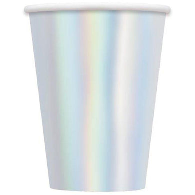 8 Pack Iridescent Foil Cups - 355ml - The Base Warehouse