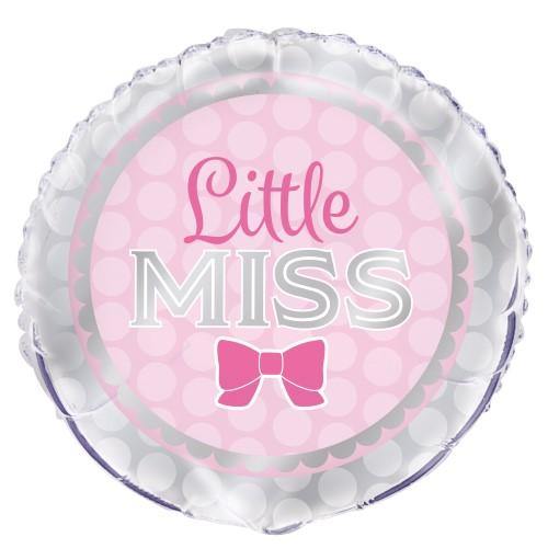 Little Miss Pink Bow Foil Balloon - 45cm