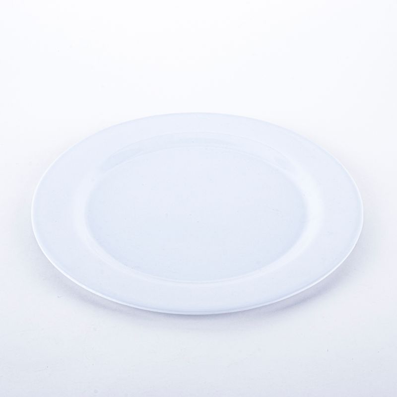 White Melamine Round Large Plate - 25cm x 25cm