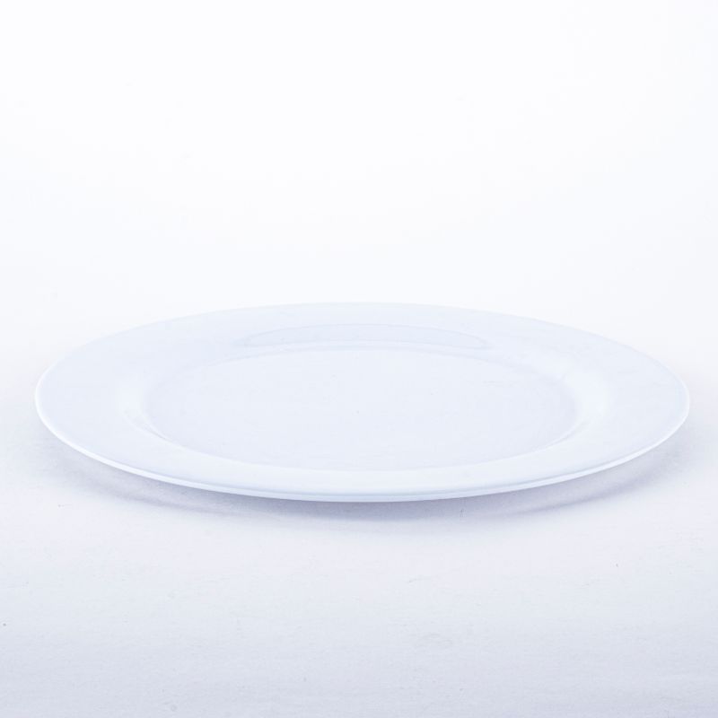 White Melamine Round Large Plate - 25cm x 25cm