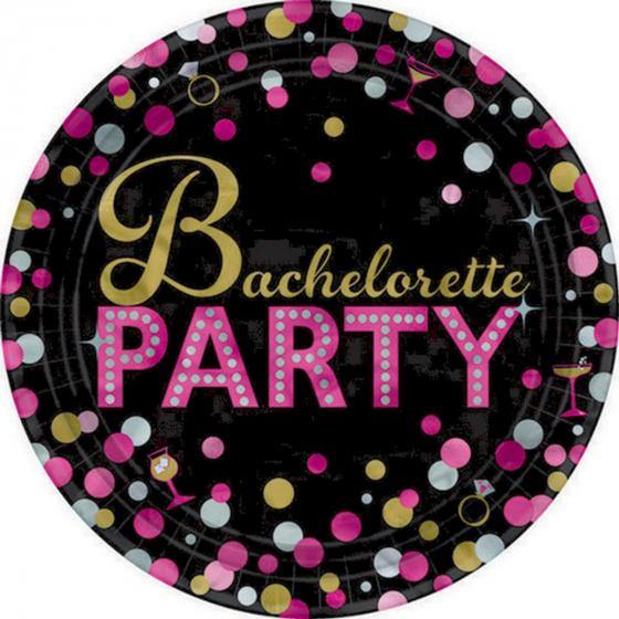 8 Pack Bachelorette Night Round Plate - 17cm - The Base Warehouse