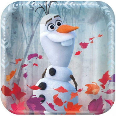 8 Pack Frozen 2 Metallic Square Lunch Plates - 17cm - The Base Warehouse