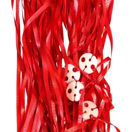 25 Pack Apple Red Clipped Balloon Ribbon
