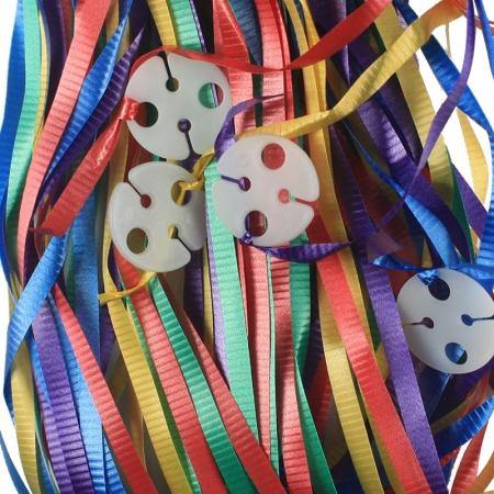 25 Pack Assorted Colours Clipped Balloon Ribbon - The Base Warehouse