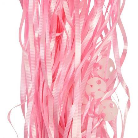 25 Pack Classic Pink Clipped Balloon Ribbon - The Base Warehouse