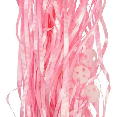 25 Pack Classic Pink Clipped Balloon Ribbon - The Base Warehouse