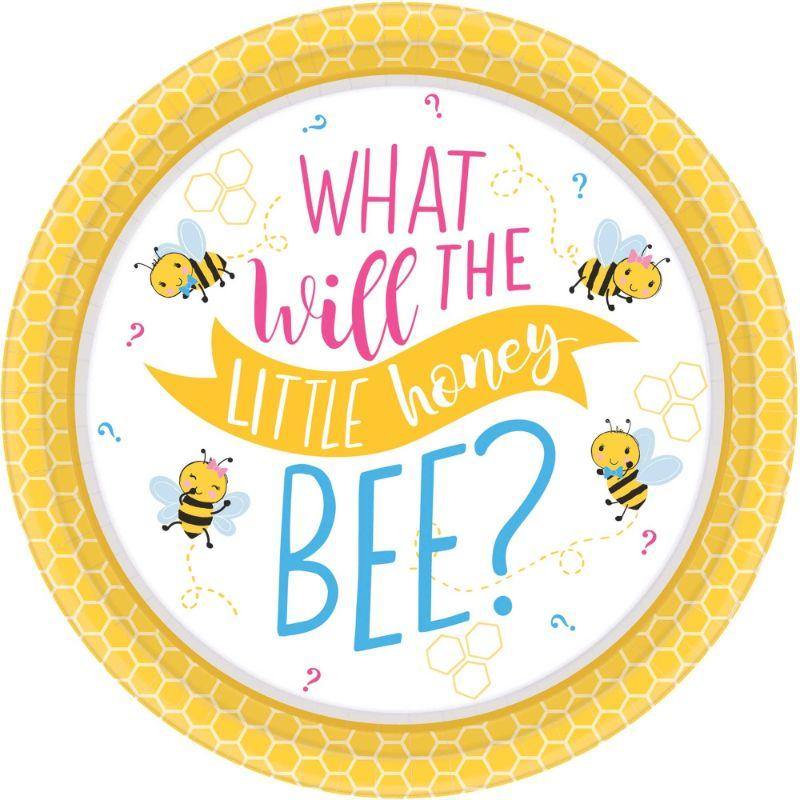 What Will it Bee? Round Paper Plates - 18cm - The Base Warehouse