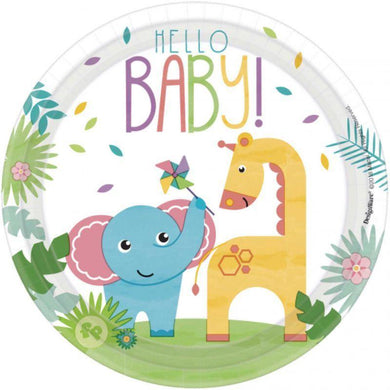 8 Pack Fisher Price Hello Baby Round Paper Plates - 18cm - The Base Warehouse