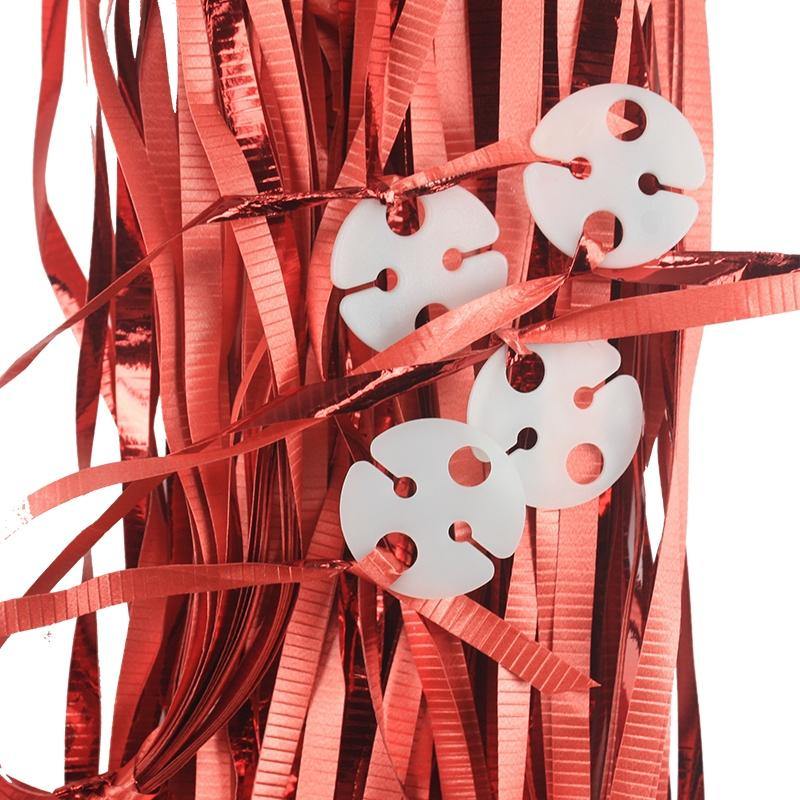 25 Pack Metallic Red Clipped Balloon Ribbon