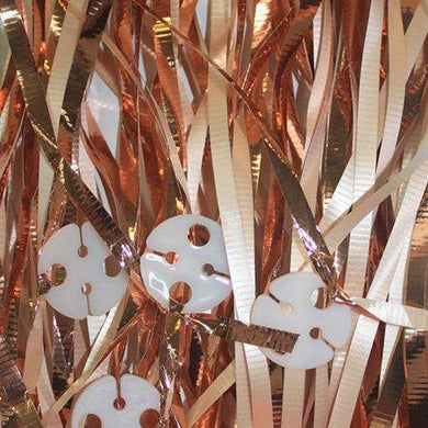 25 Pack Rose Gold Clipped Balloon Ribbon - The Base Warehouse