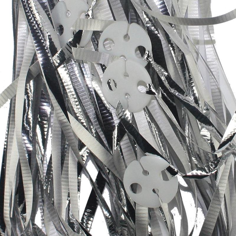25 Pack Metallic Silver Clipped Balloon Ribbon | The Base Warehouse