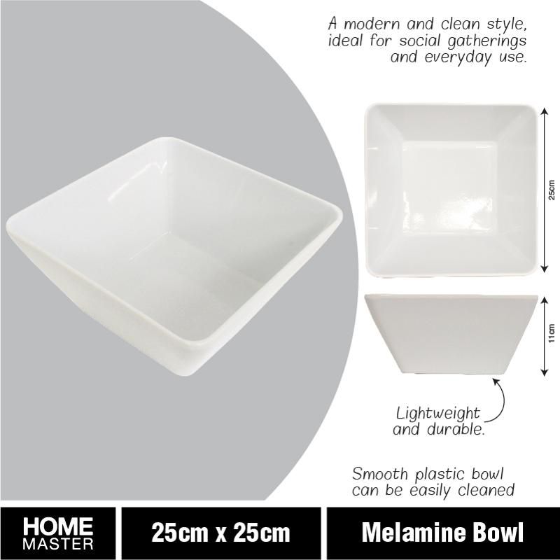 Square Melamine Bowl - 25cm x 25cm