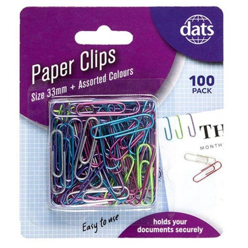 100 Pack Mixed Metallic Paper Clips - The Base Warehouse