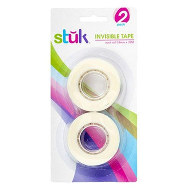2 Pack Invisible Tape Refills - 18mm x 33m - The Base Warehouse