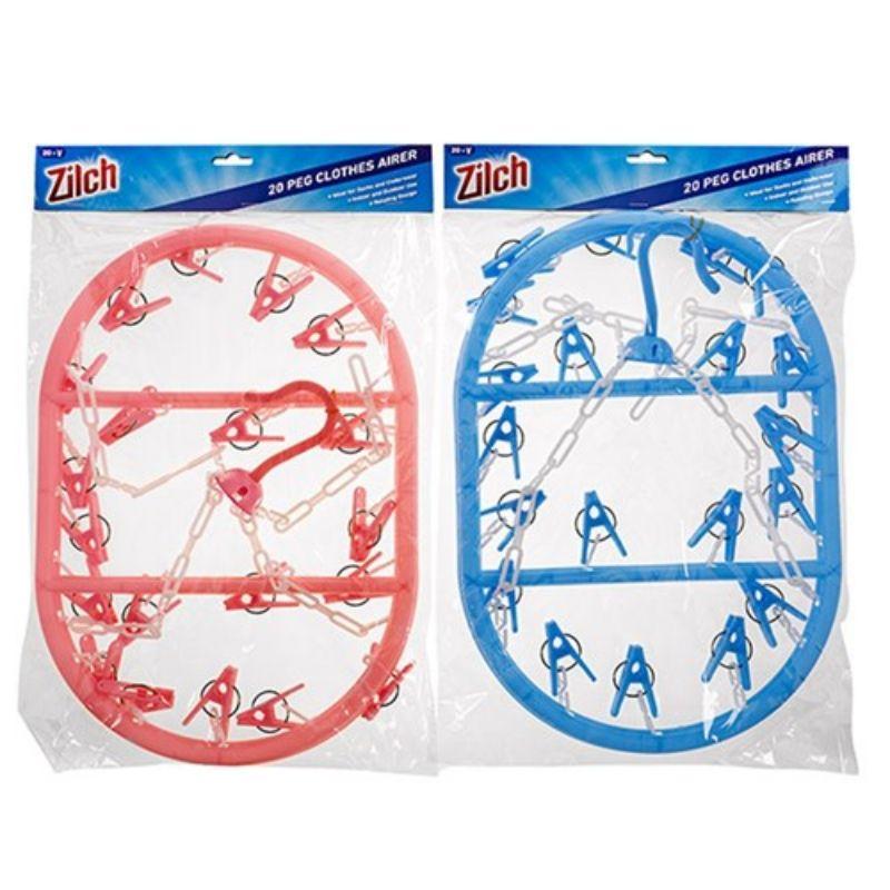 20 Pegs Plastic Oval Clothes Hanger