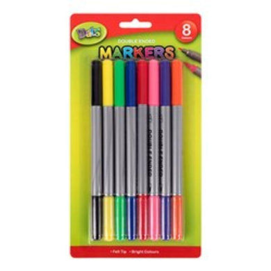 8 Pack Dual Fine TIps Colour Marker - The Base Warehouse