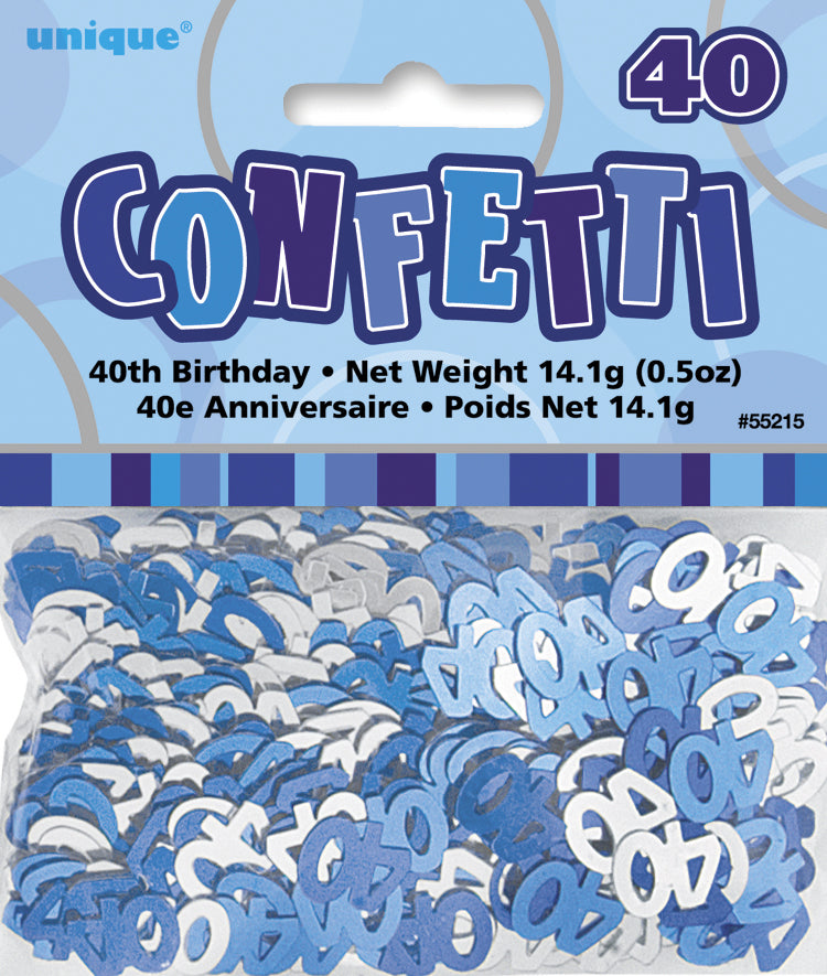 Glitz Blue 40th Birthday Confetti - 14g
