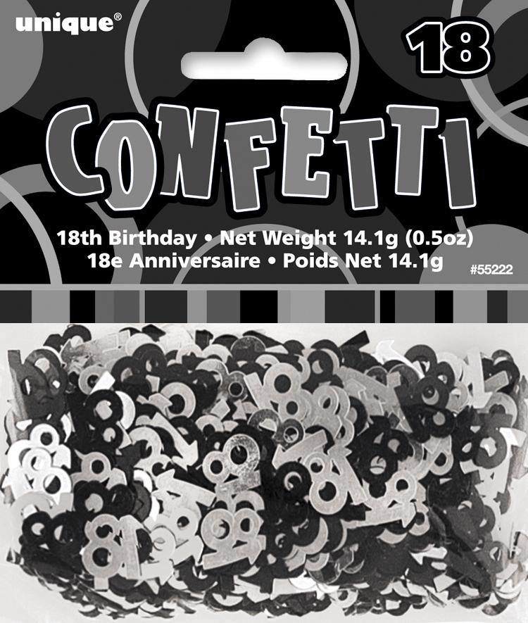 Glitz Black 18th Birthday Confetti - 14g