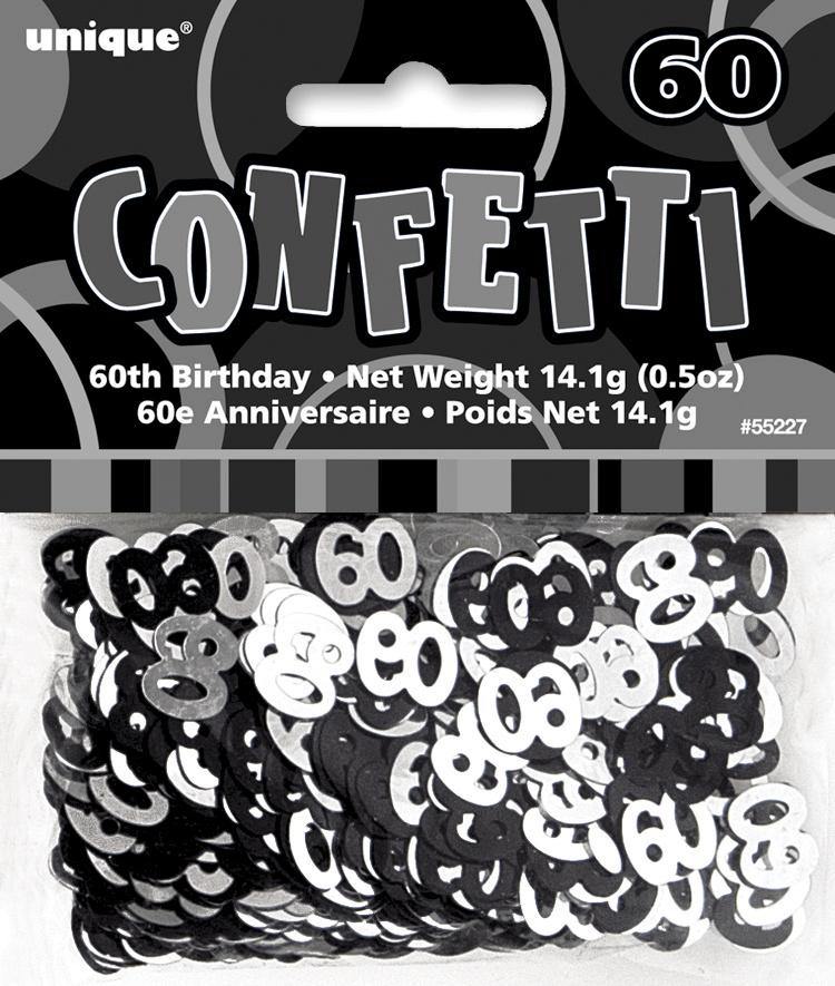 Glitz Black 60st Birthday Confetti - 14g - The Base Warehouse