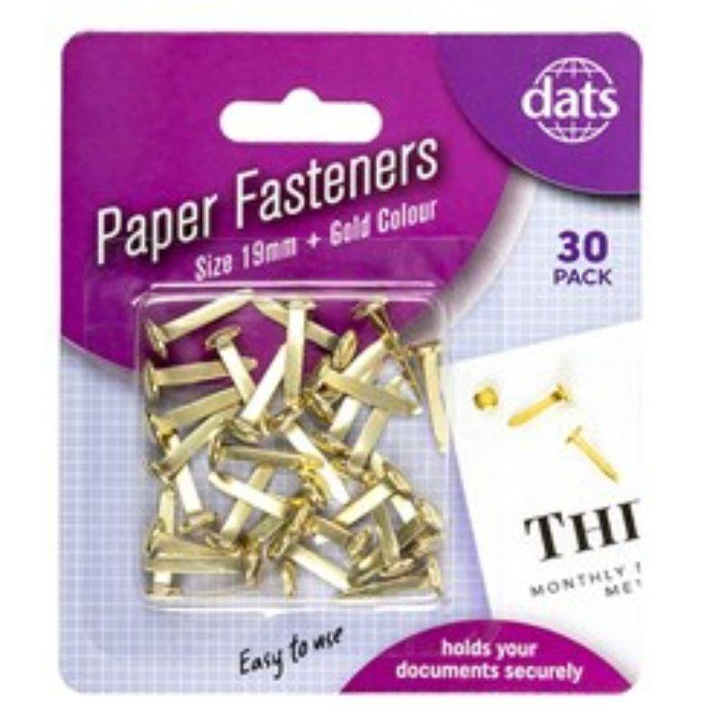 Fastener Brass 19mm 30pk