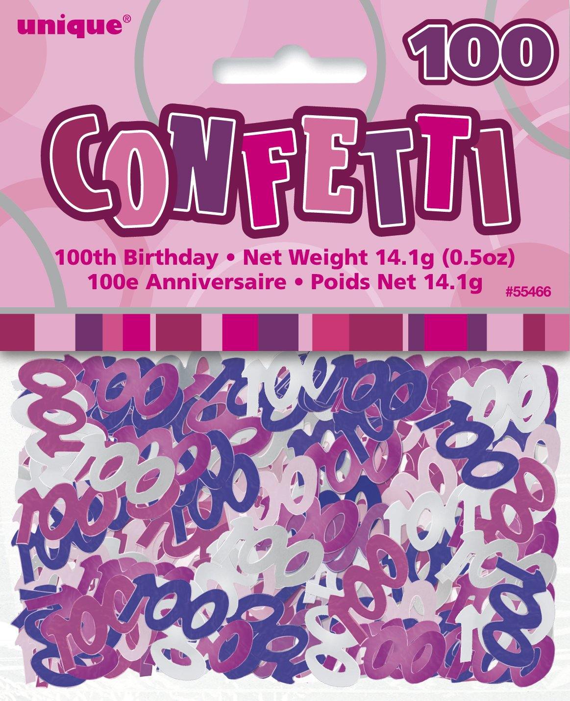 Glitz Pink 100th Birthday Confetti - 14g