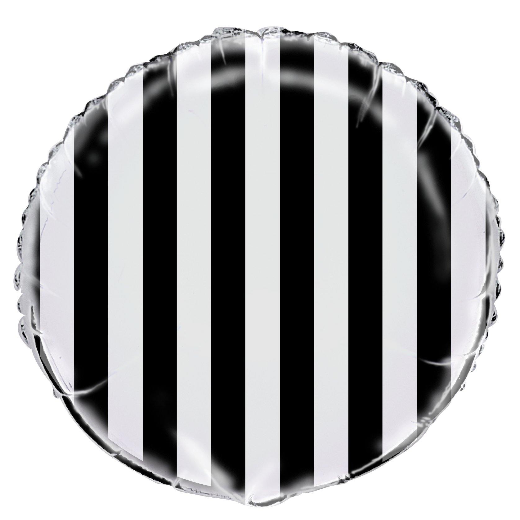 Midnight Black Stripes Foil Balloon - 45cm - The Base Warehouse