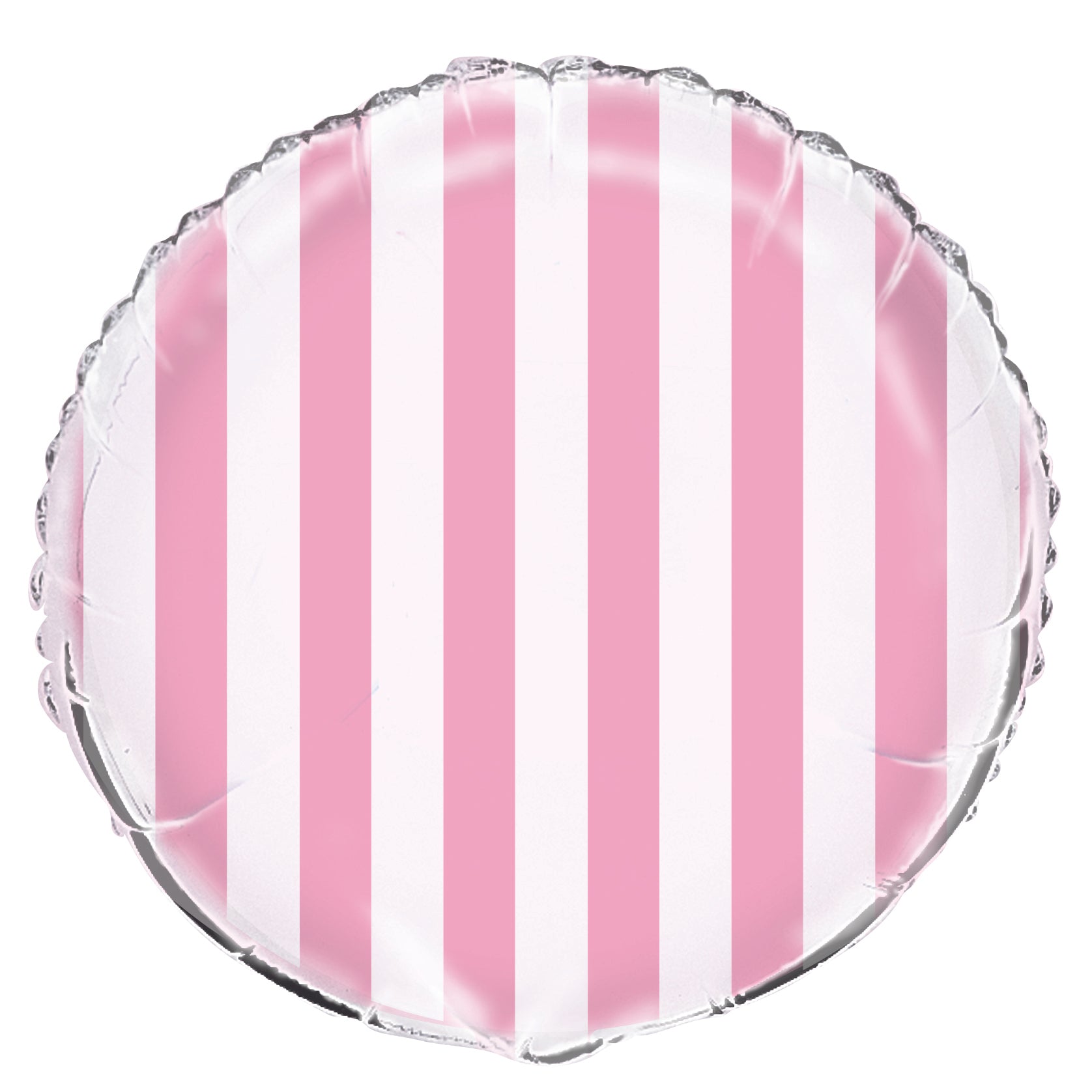 Lovely Pink Stripes Round Foil Balloon - 45cm