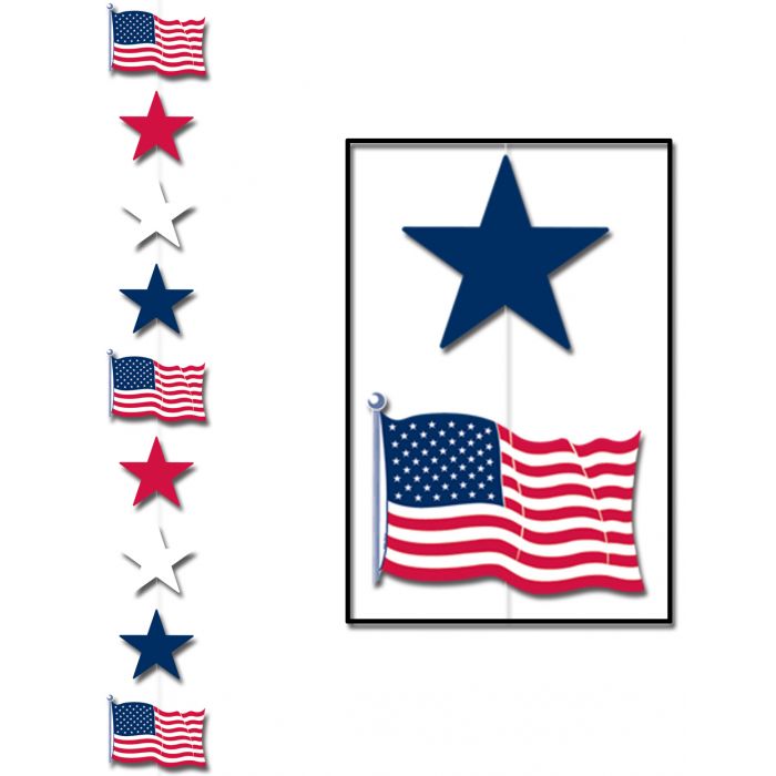 USA Patriotic Star Stringer - 2m | The Base Warehouse