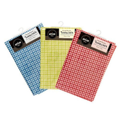 Checker Print PEVA Tablecloth with Flannel Back - 130cm x 170cm - The Base Warehouse