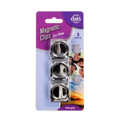 3 Pack Silver Magnetic Clips - 30mm - The Base Warehouse