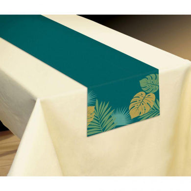 Palm Leaves Fabric Table Runner - 33cm x 182cm - The Base Warehouse