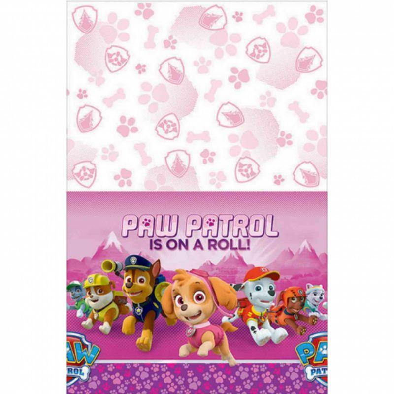 Paw Patrol Girl Plastic Tablecover - 1.37m x 2.43m - The Base Warehouse