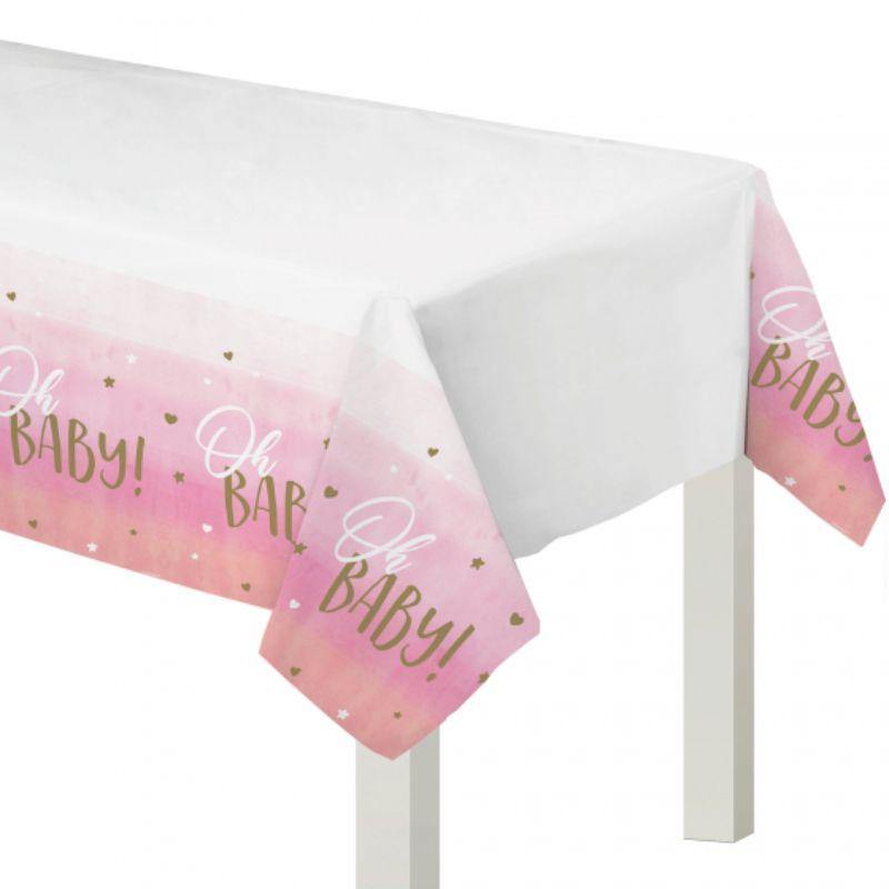 Oh Baby Girl Plastic Tablecover - 137cm x 259cm - The Base Warehouse