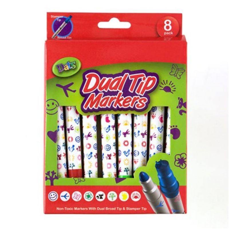 8 Pack Dual Tip Stamper Marker - The Base Warehouse