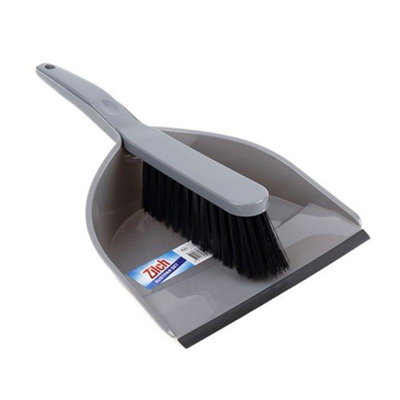 Grey Compact Dustpan and Brush