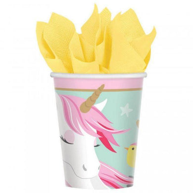 8 Pack Magical Unicorn Paper Cups - 266ml - The Base Warehouse