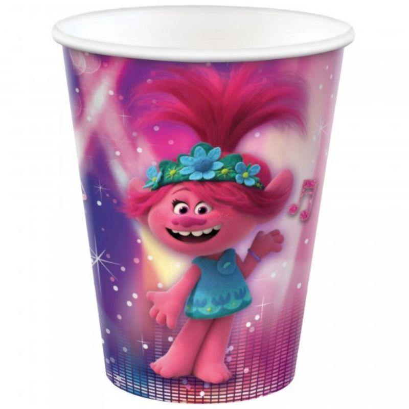 8 Pack Trolls World Tour Cups - 266ml - The Base Warehouse