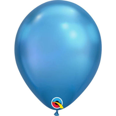 Chrome Blue Latex Balloon - 28cm - The Base Warehouse