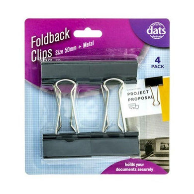 4 Pack Black Foldback Clips - The Base Warehouse