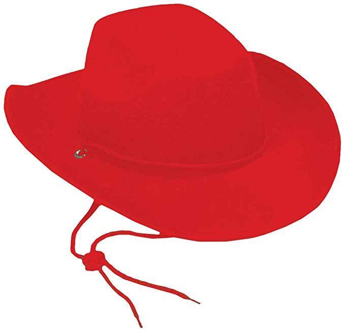 Adult Flocked Foam Red Cowboy Hat - The Base Warehouse