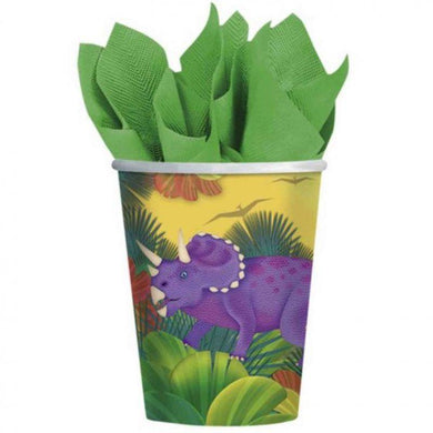 8 Pack Prehistoric Party Paper Cups - 266ml - The Base Warehouse