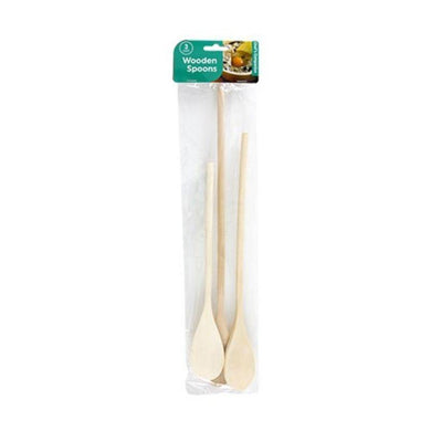 3 Pack Wooden Spoons - 25cm, 30cm & 35cm - The Base Warehouse